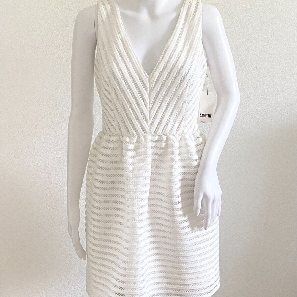 Bar III - Womens Illusion-Stripe Fit & Flare Dress - Size 10 NWT - Picture 6 of 12